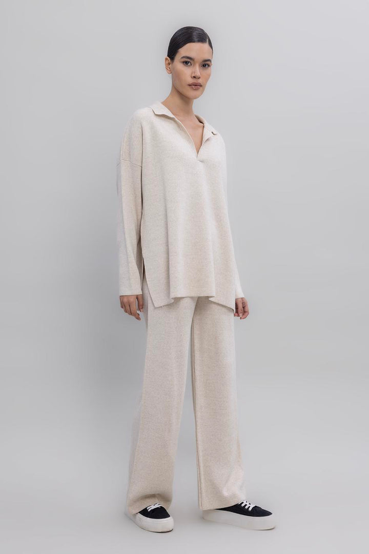 BSL Women Wide Leg Knit Pants - Finchley