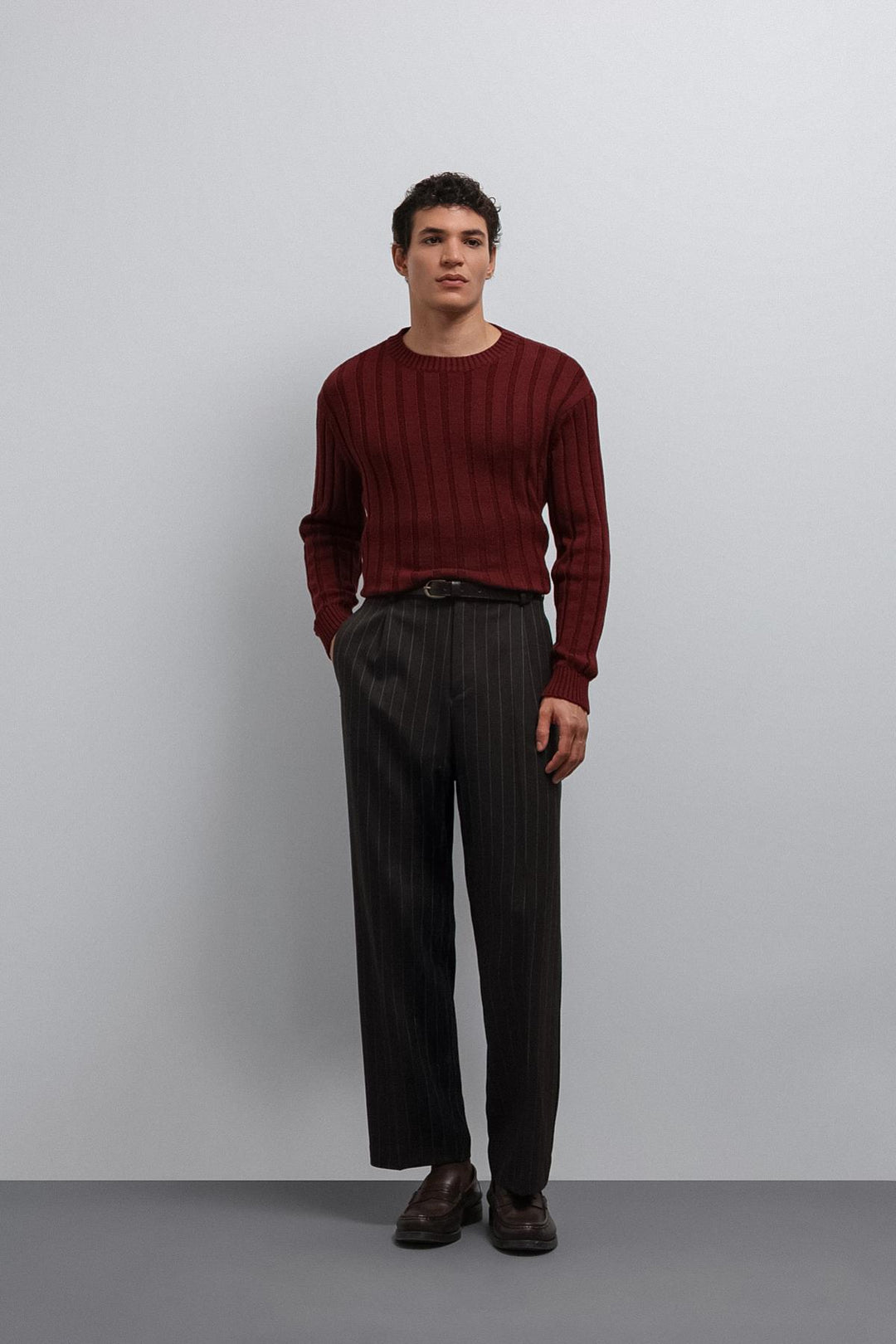 ANT Antioch Bordeaux 100% Cotton Thread Men's Sweater - Aalst