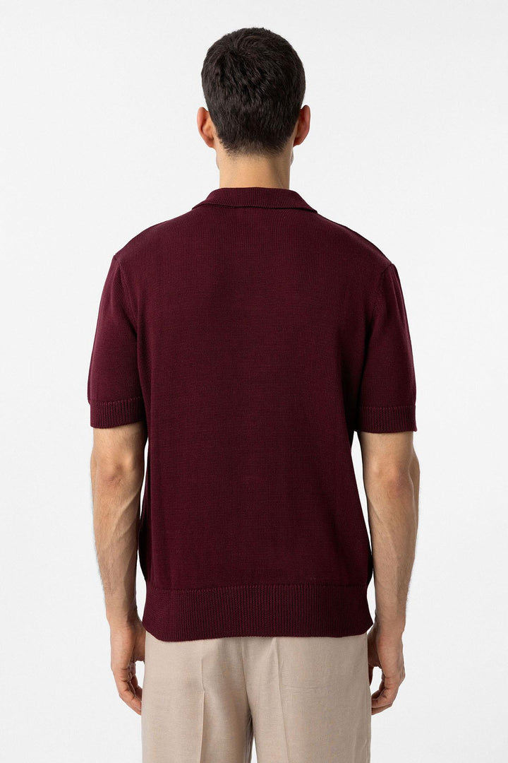 ANT Antioch Bordo 100% Pamuk Polo Yaka Triko T-Shirt - Eagan