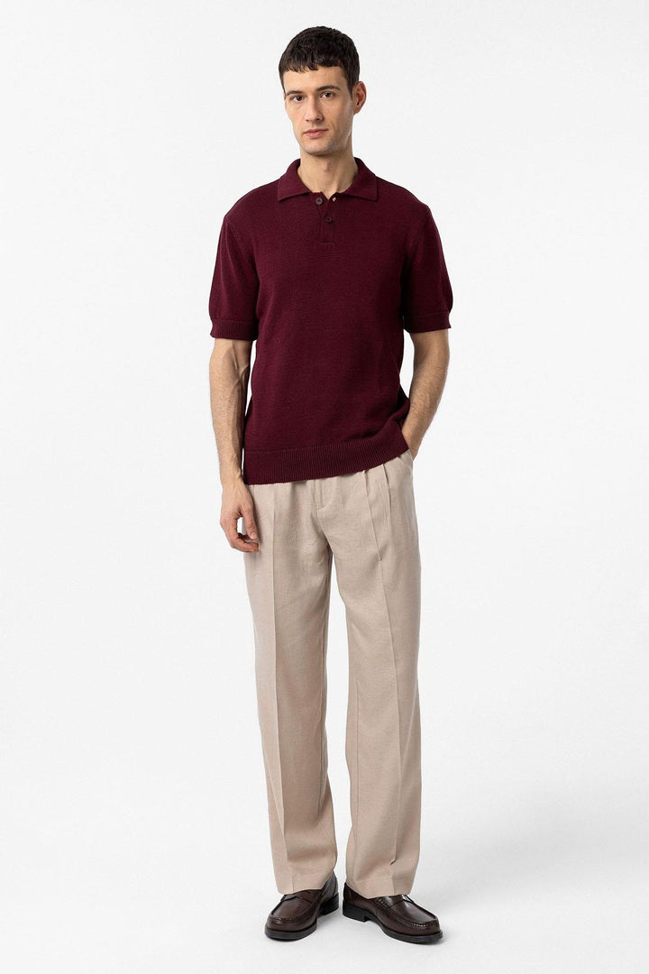 ANT Antioch Bordo 100% Pamuk Polo Yaka Triko T-Shirt - Eagan