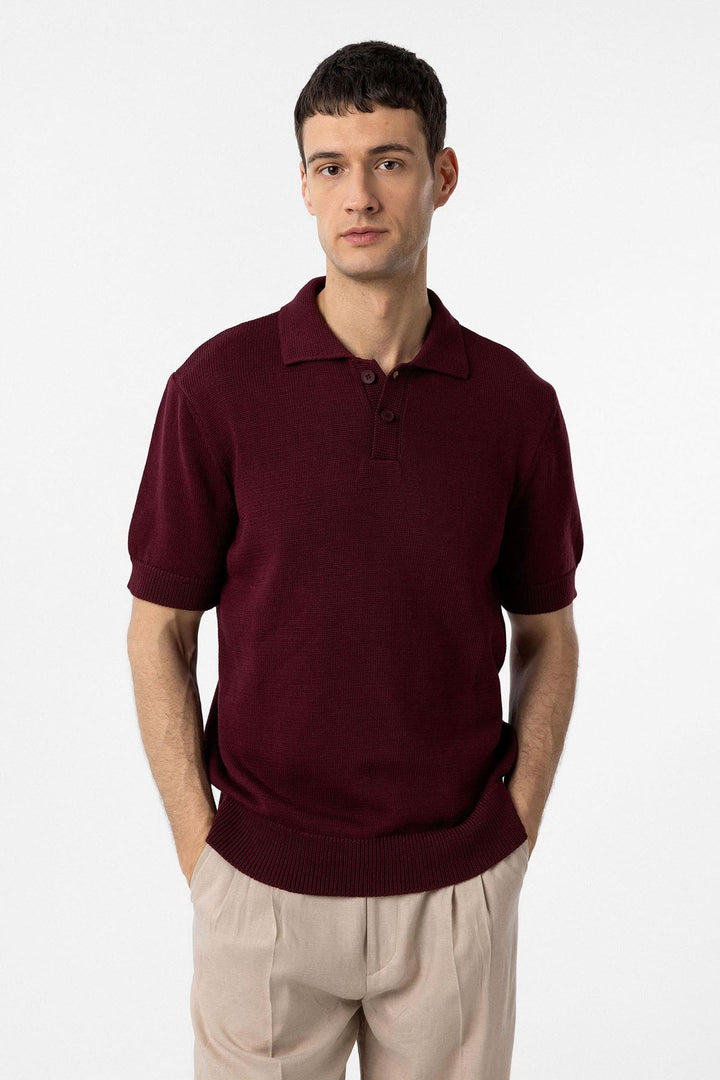 ANT Antioch Bordo 100% Pamuk Polo Yaka Triko T-Shirt - Eagan