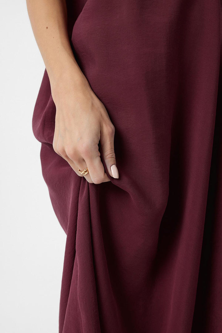 ANT Antioch Burgundy Strappy Modal Long Women's Dress - Campbell