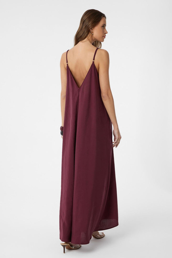 ANT Antioch Burgundy Strappy Modal Long Women's Dress - Campbell