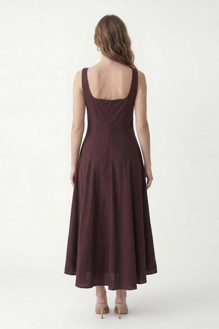 ANT Antioch Bordo Askılı Poplin Kadın Elbise - Caluire-et-Cuire