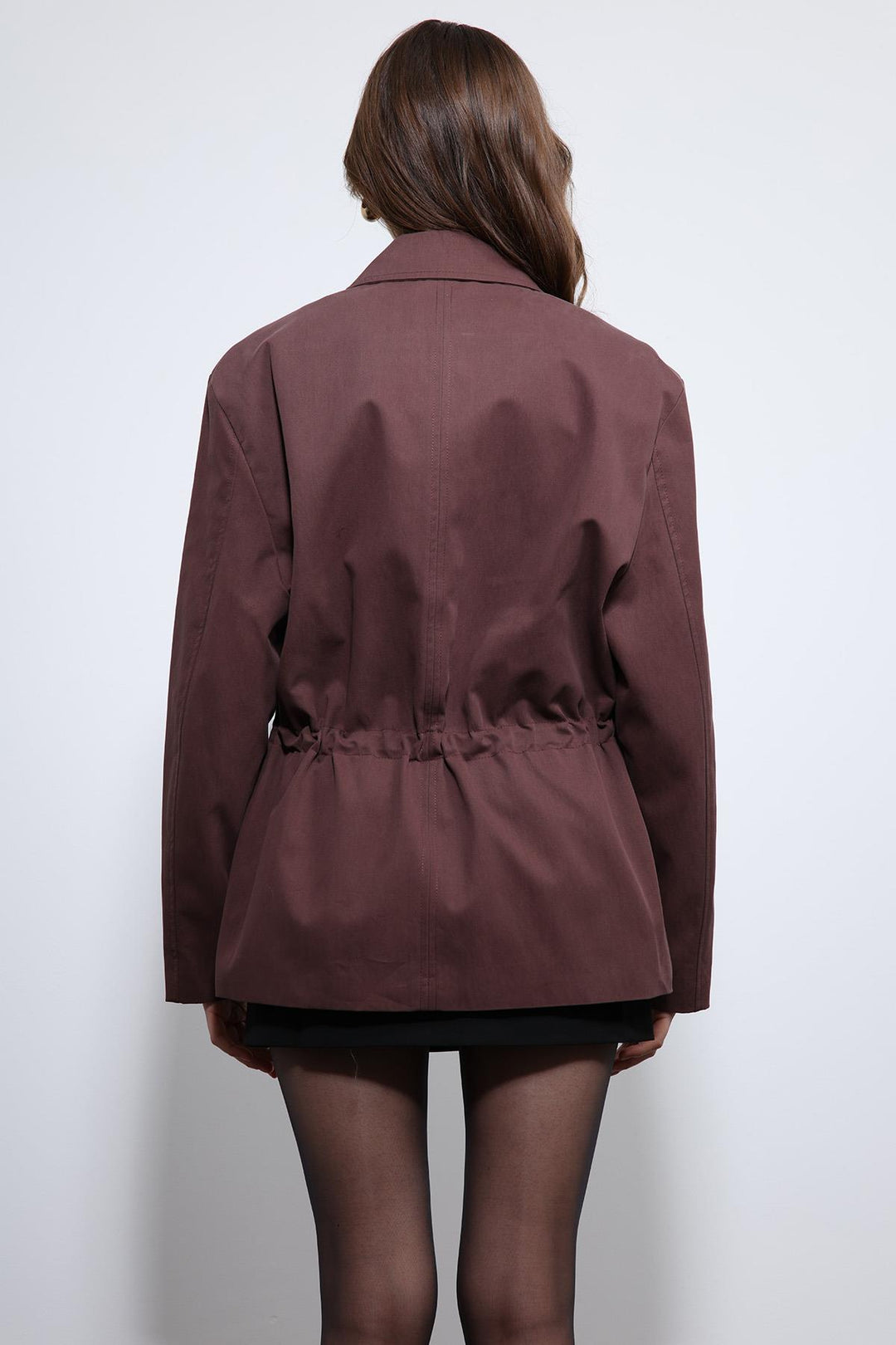 ANT Antioch Bordo Ayarlanabilir Bele Sahip Kısa Trençkot - Wyoming