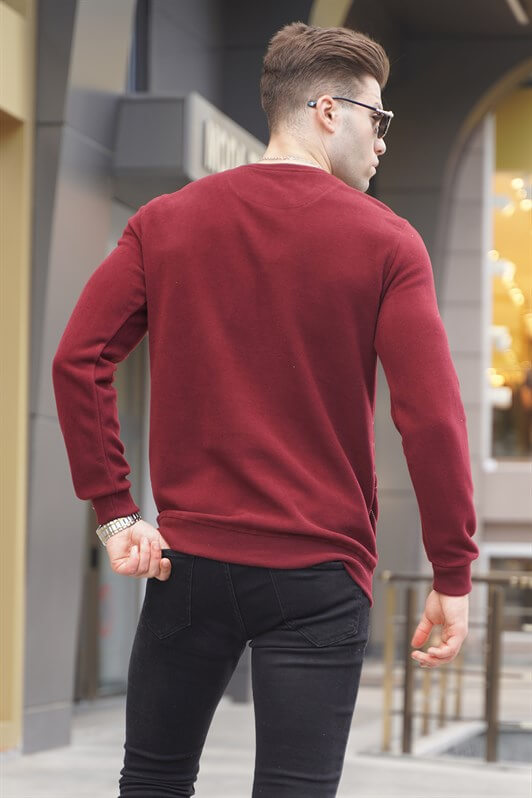 MDX Burgundy Basic Bicycle Neck Sweater 5965 - Braşov