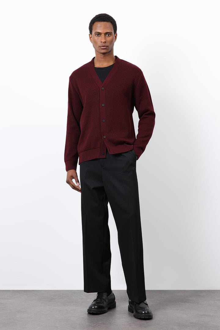 ANT Antioch Bordeaux Basic Men's Cardigan - Kenner