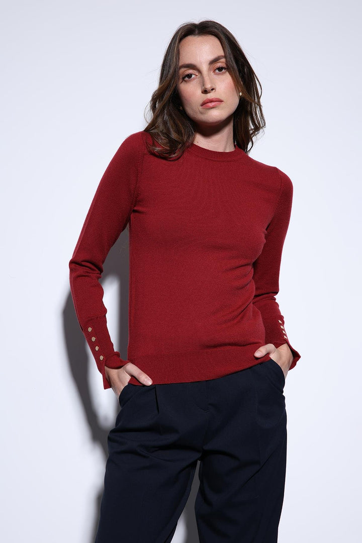 ANT Antioch Bordeaux Basic Women's Sweater - San Antonio Abad