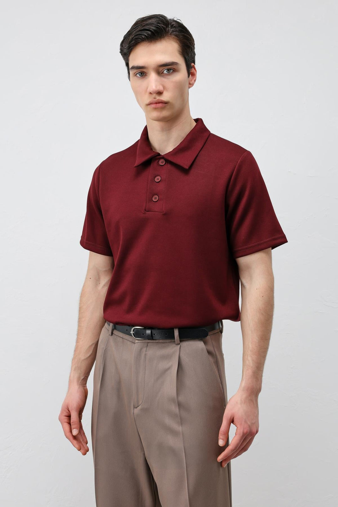ANT Antioch Bordo Basic Polo Yaka Erkek T-Shirt - Calexico