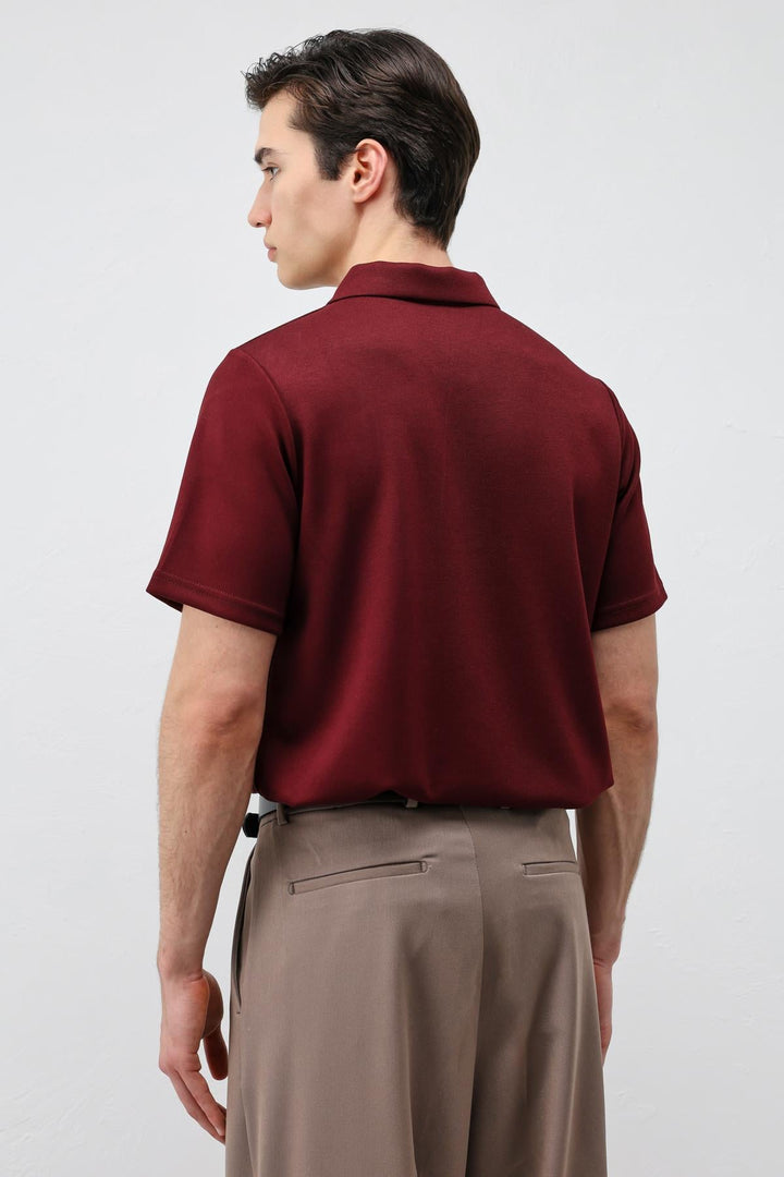 ANT Antioch Bordo Basic Polo Yaka Erkek T-Shirt - Calexico