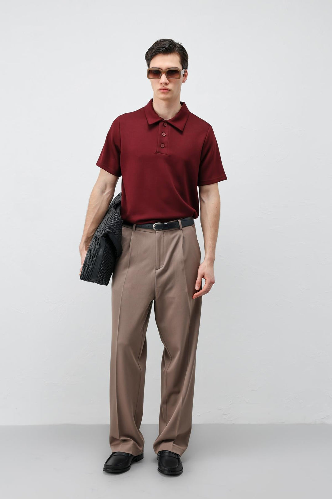 ANT Antioch Bordo Basic Polo Yaka Erkek T-Shirt - Calexico
