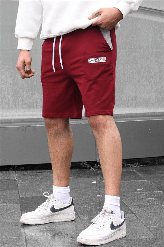 MDX Burgundy Printed Men's Capri Shorts 5487 - Compiègne
