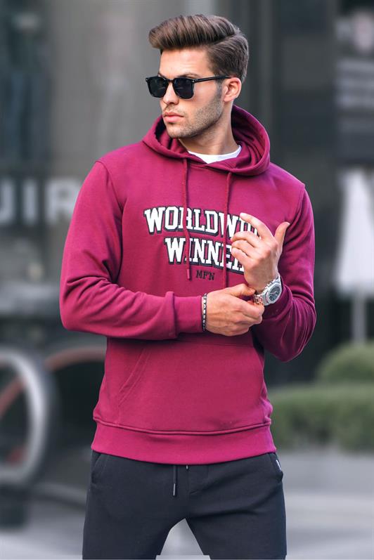 MDX Burgundy Printed Hooded Sweatshirt 6149 - Bünde