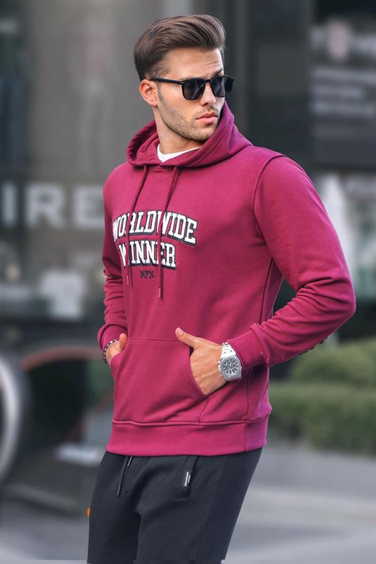 MDX Burgundy Printed Hooded Sweatshirt 6149 - Bünde