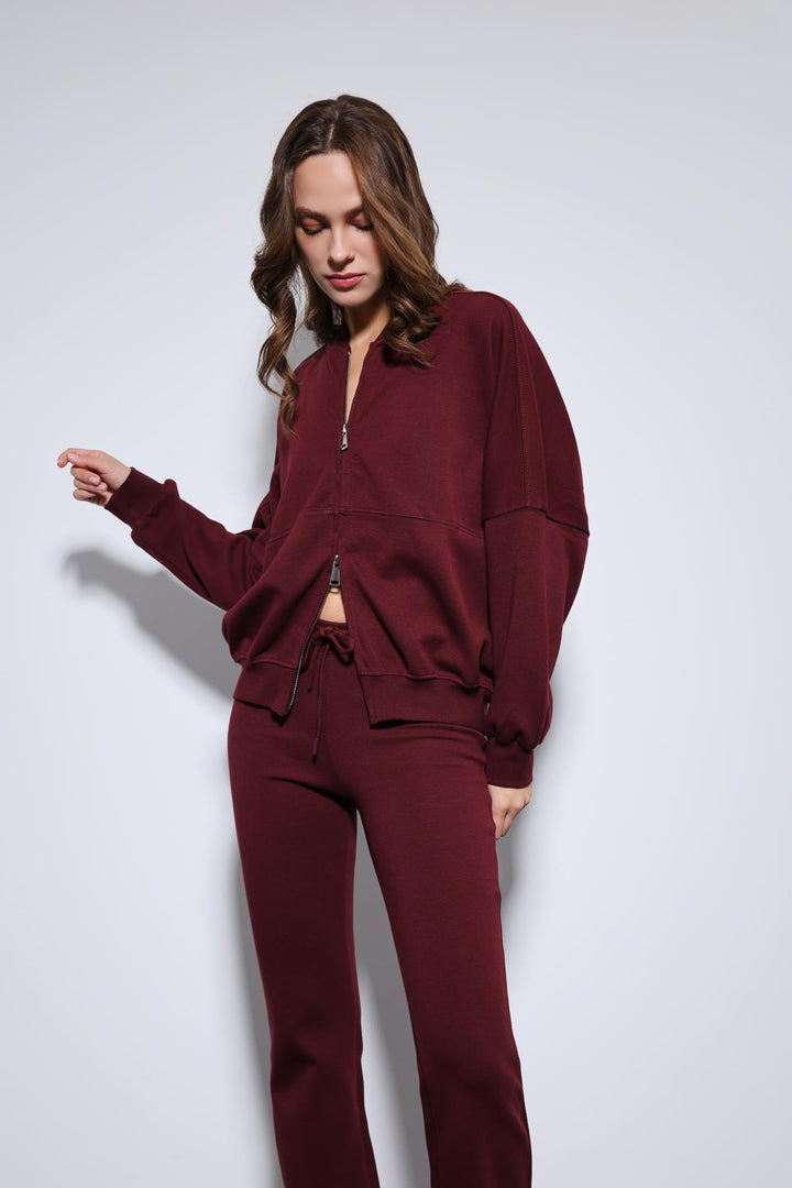 ANT Antioch Burgundy Bomber Jacket and Spanish Hem Tracksuit - Champigny-sur-Marne