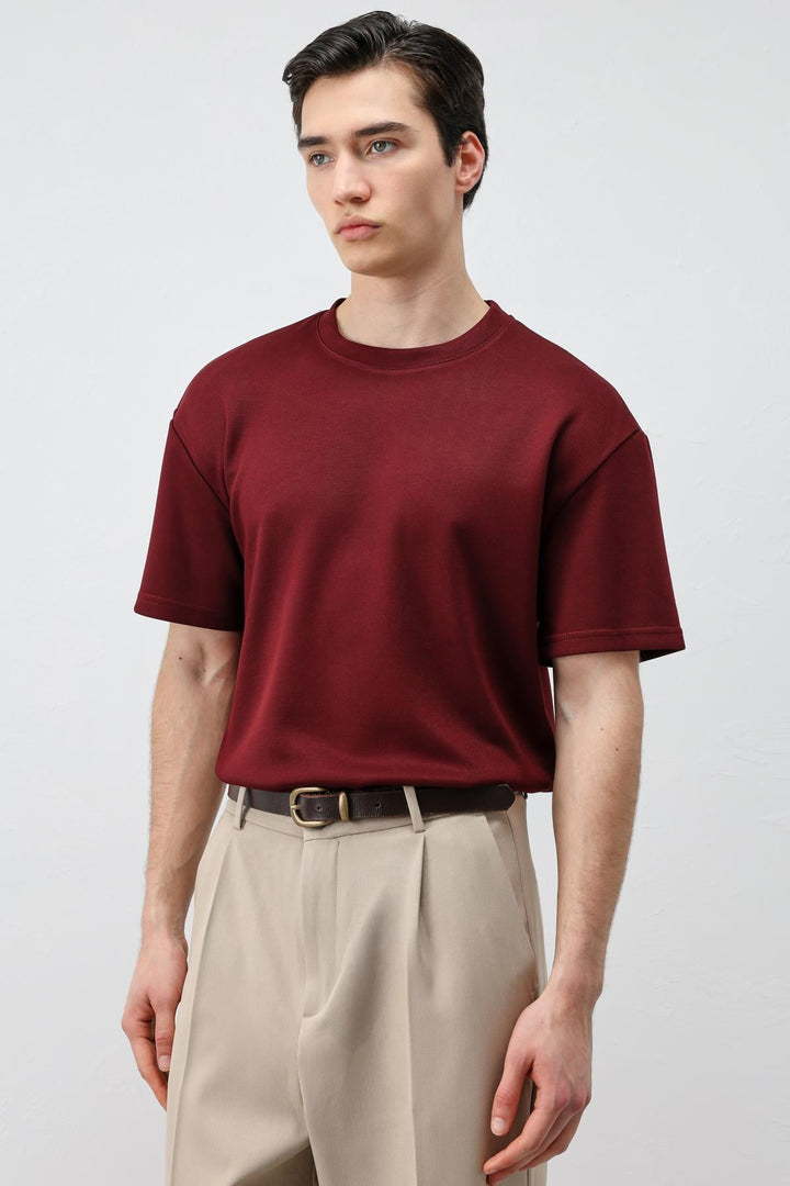 ANT Antioch Bordo Crop Fit Erkek T-Shirt - Fort Pierce