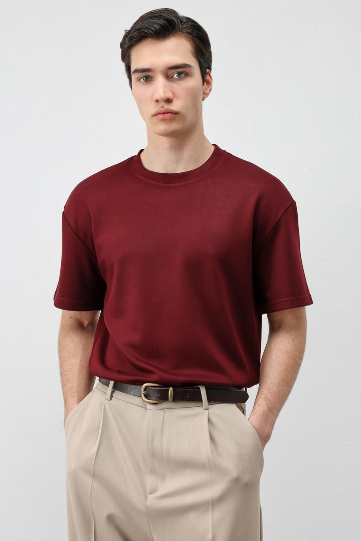 ANT Antioch Bordo Crop Fit Erkek T-Shirt - Fort Pierce