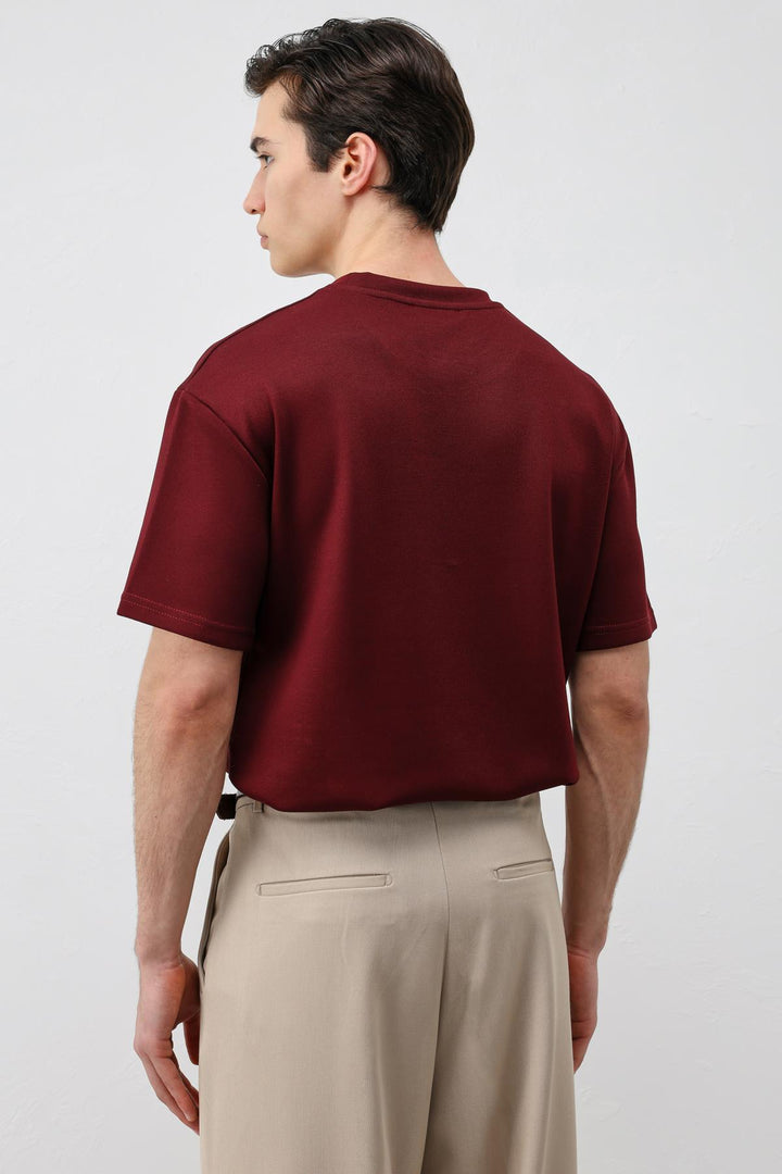 ANT Antioch Bordo Crop Fit Erkek T-Shirt - Fort Pierce