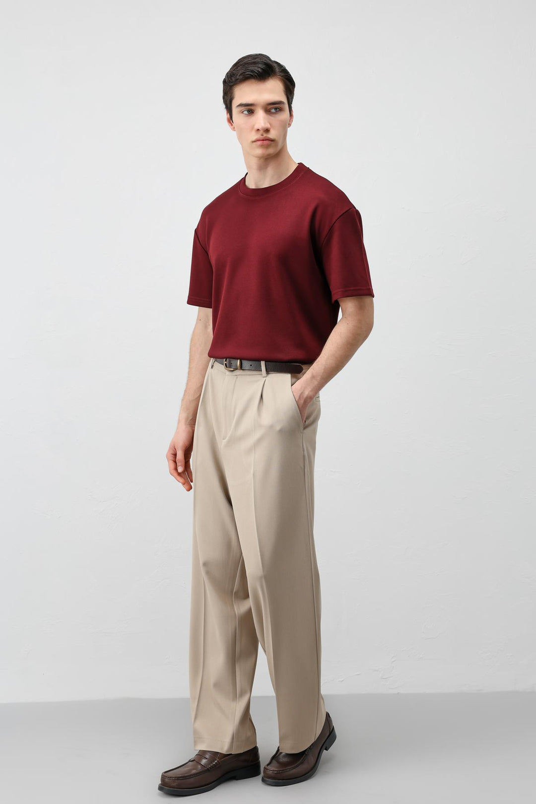 ANT Antioch Bordo Crop Fit Erkek T-Shirt - Fort Pierce