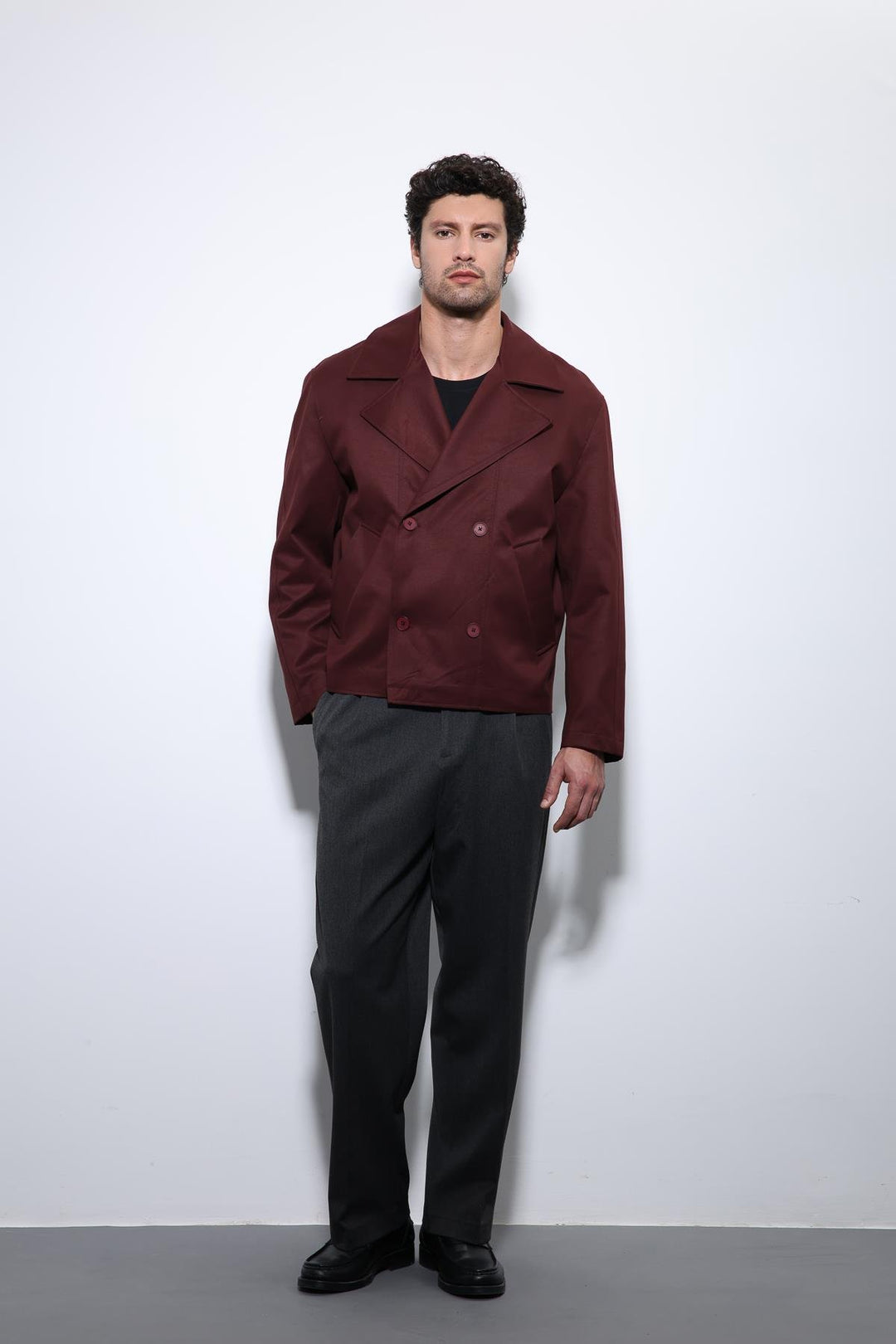 ANT Antioch Bordo Crop Fit Erkek Trençkot - Ragusa