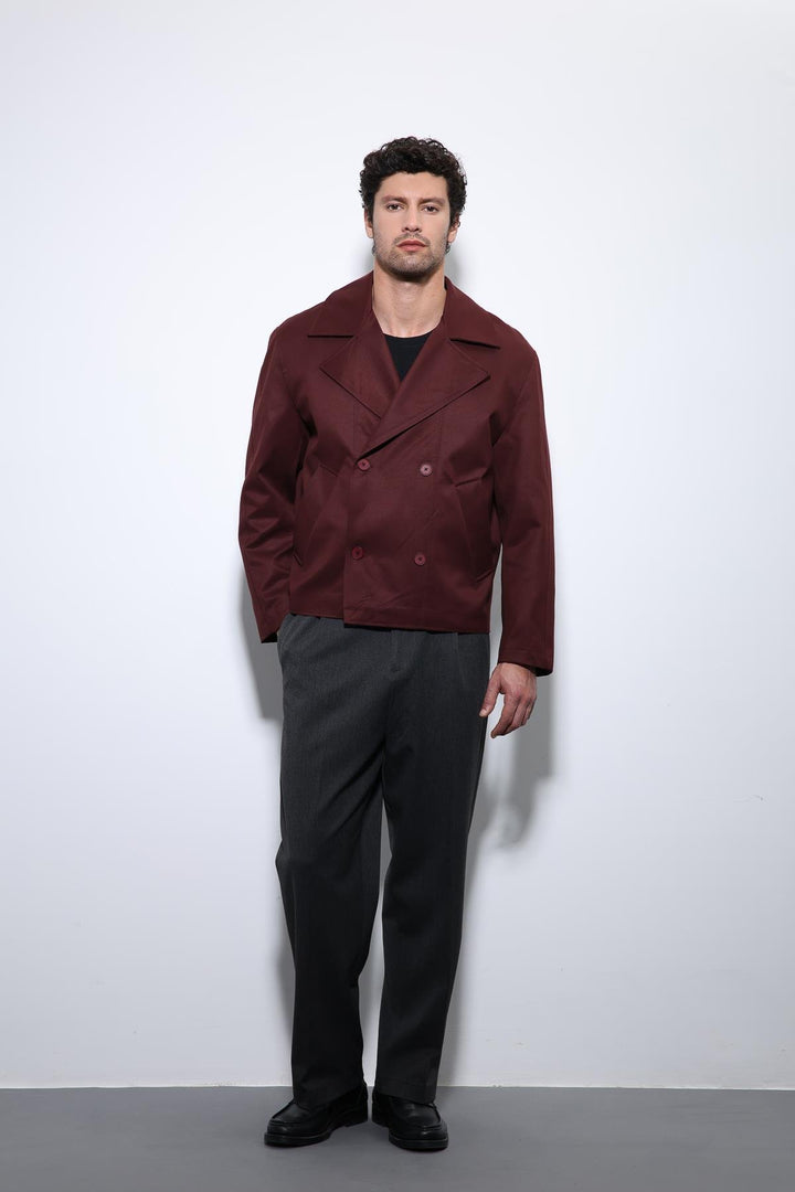 ANT Antioch Bordo Crop Fit Erkek Trençkot - Ragusa