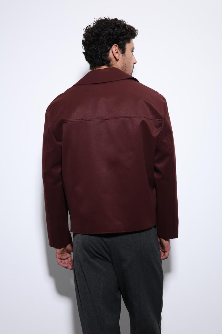 ANT Antioch Bordo Crop Fit Erkek Trençkot - Ragusa