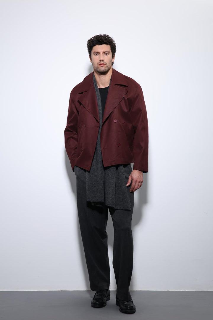 ANT Antioch Bordo Crop Fit Erkek Trençkot - Ragusa