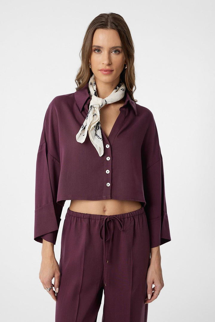 ANT Antioch Bordeaux Crop Women's Shirt - Bathurst
