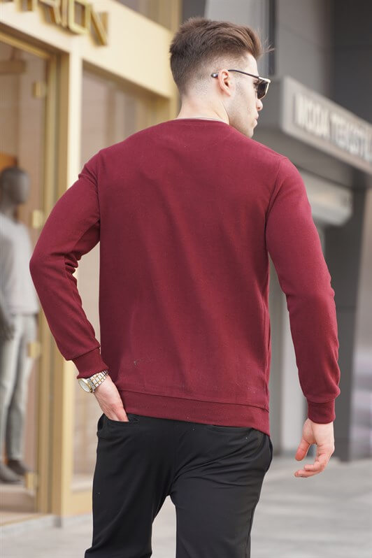 MDX Burgundy Patterned Turtleneck Sweater 5968 - Atlantic City