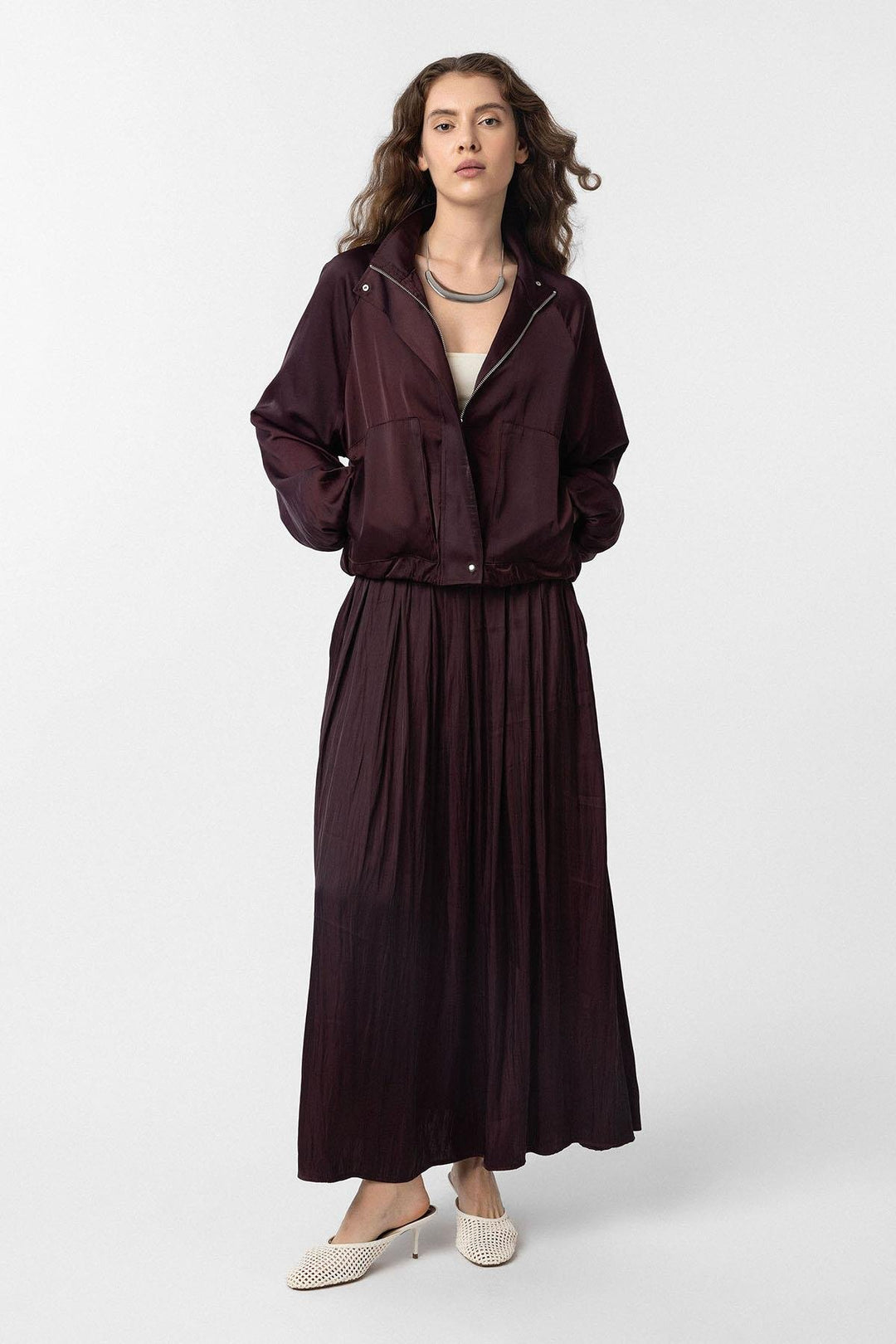 ANT Antioch Burgundy Slim Fit Women's Bomber Jacket - Leesburg