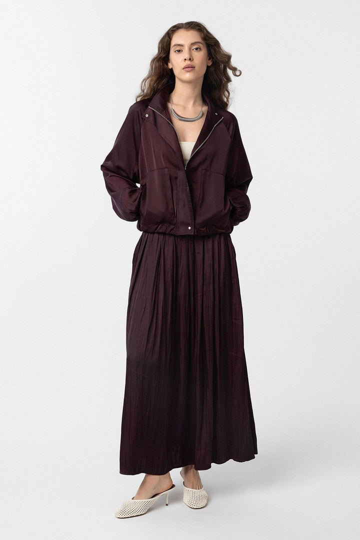 ANT Antioch Burgundy Slim Fit Women's Bomber Jacket - Leesburg