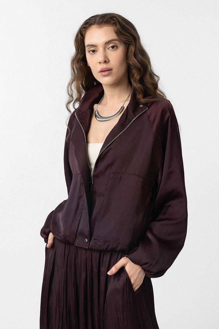 ANT Antioch Burgundy Slim Fit Women's Bomber Jacket - Leesburg