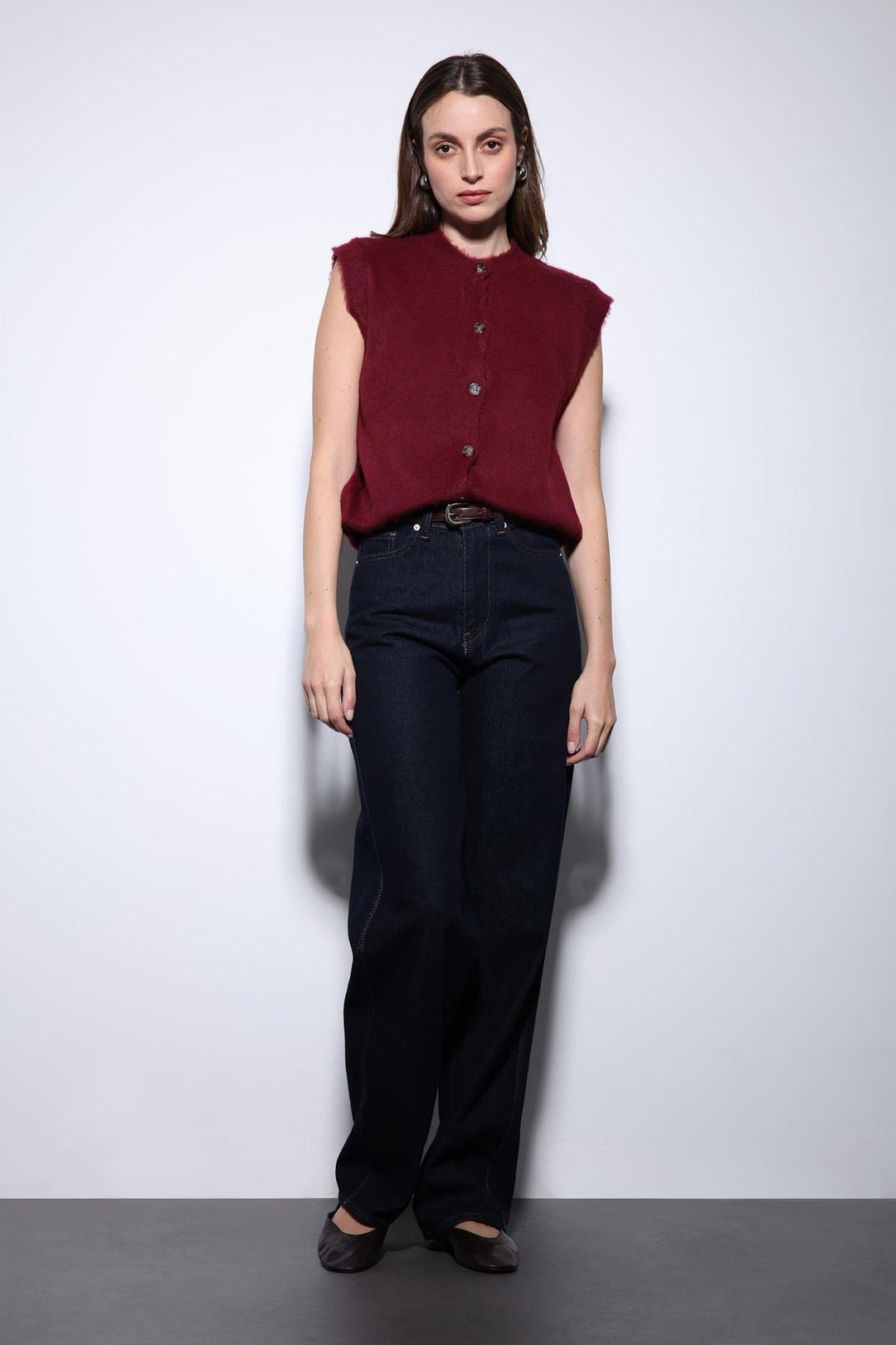 ANT Antioch Bordeaux Textured Women's Knit Vest - Charlottetown