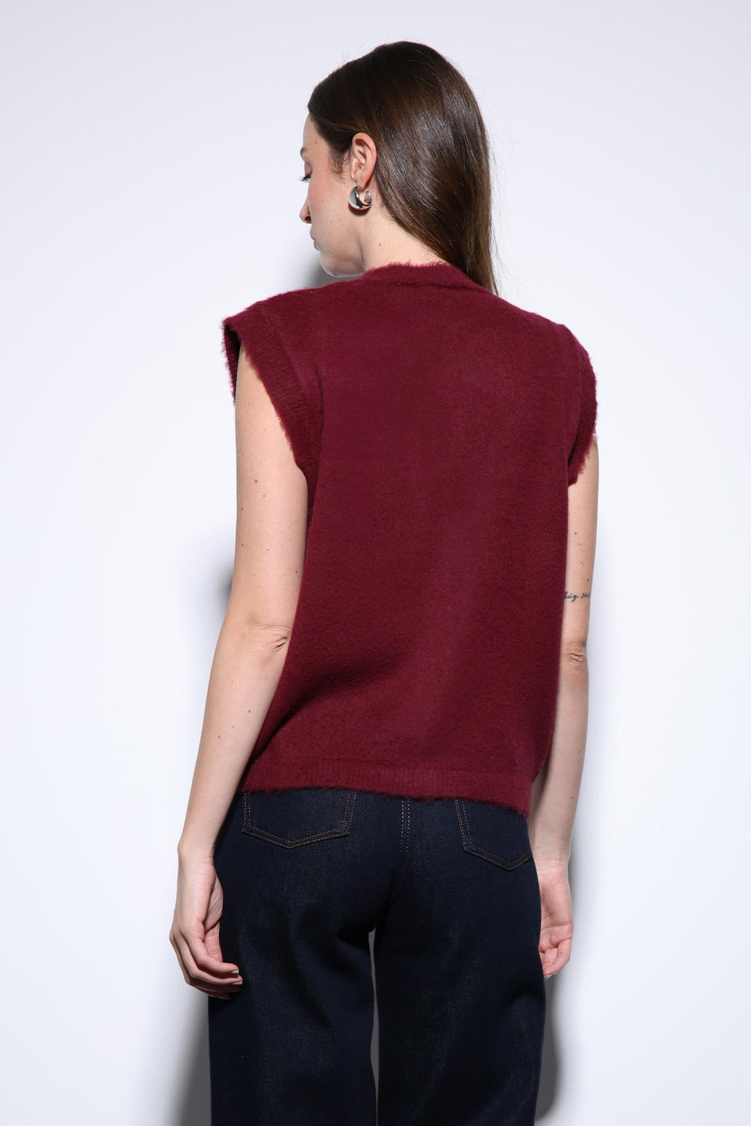 ANT Antioch Bordeaux Textured Women's Knit Vest - Charlottetown