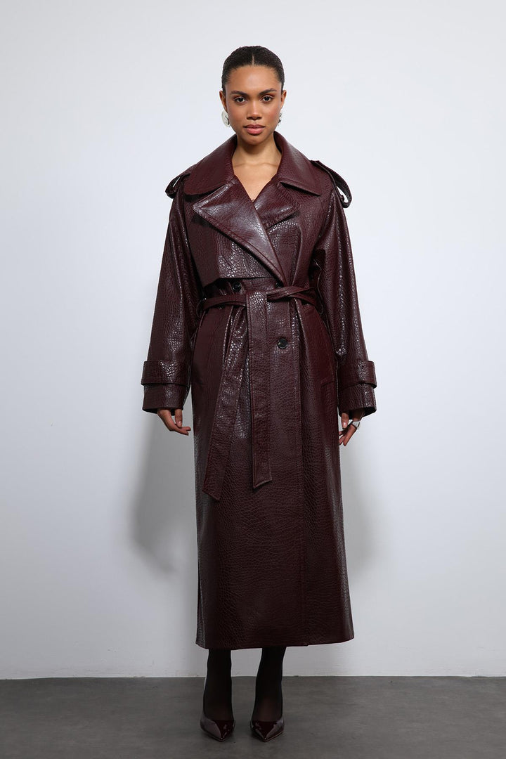 ANT Antioch Bordo Dokulu Suni Deri Trençkot - Miahuatlán de Porfirio Díaz