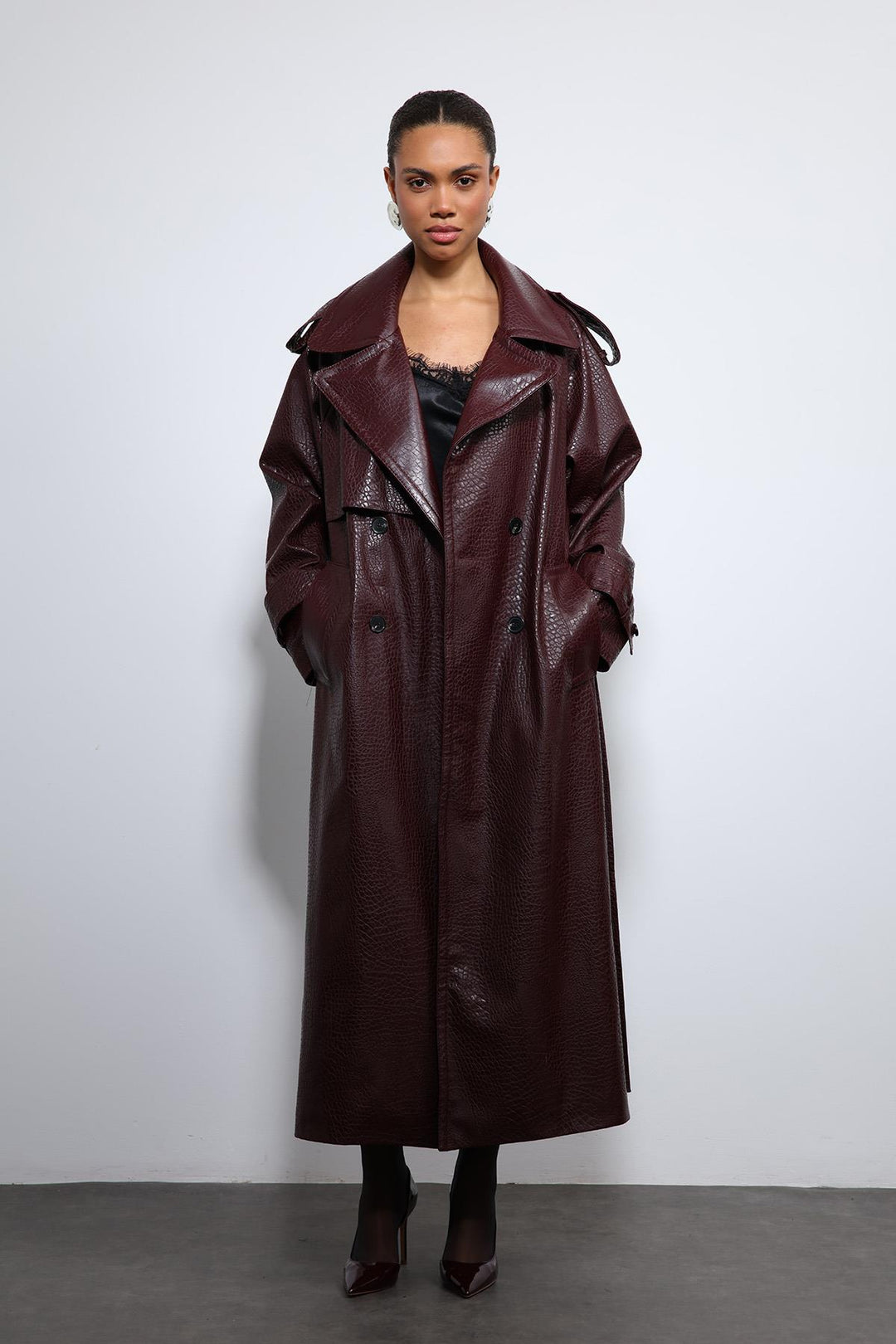 ANT Antioch Bordo Dokulu Suni Deri Trençkot - Miahuatlán de Porfirio Díaz