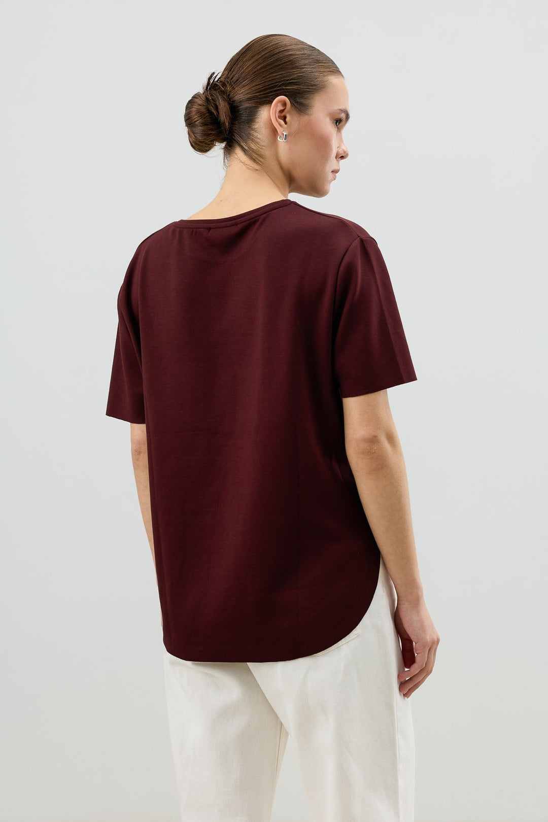 ANT Antioch Bordo Dökümlü Kadın T-Shirt - Grantham