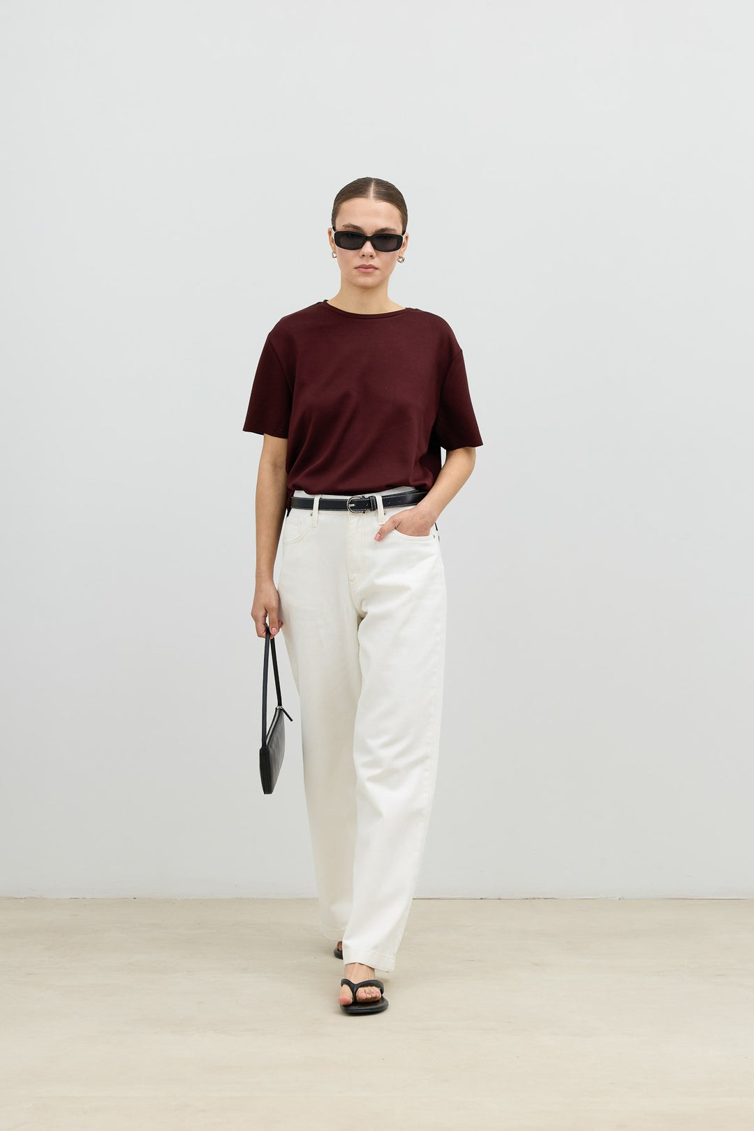 ANT Antioch Bordo Dökümlü Kadın T-Shirt - Grantham