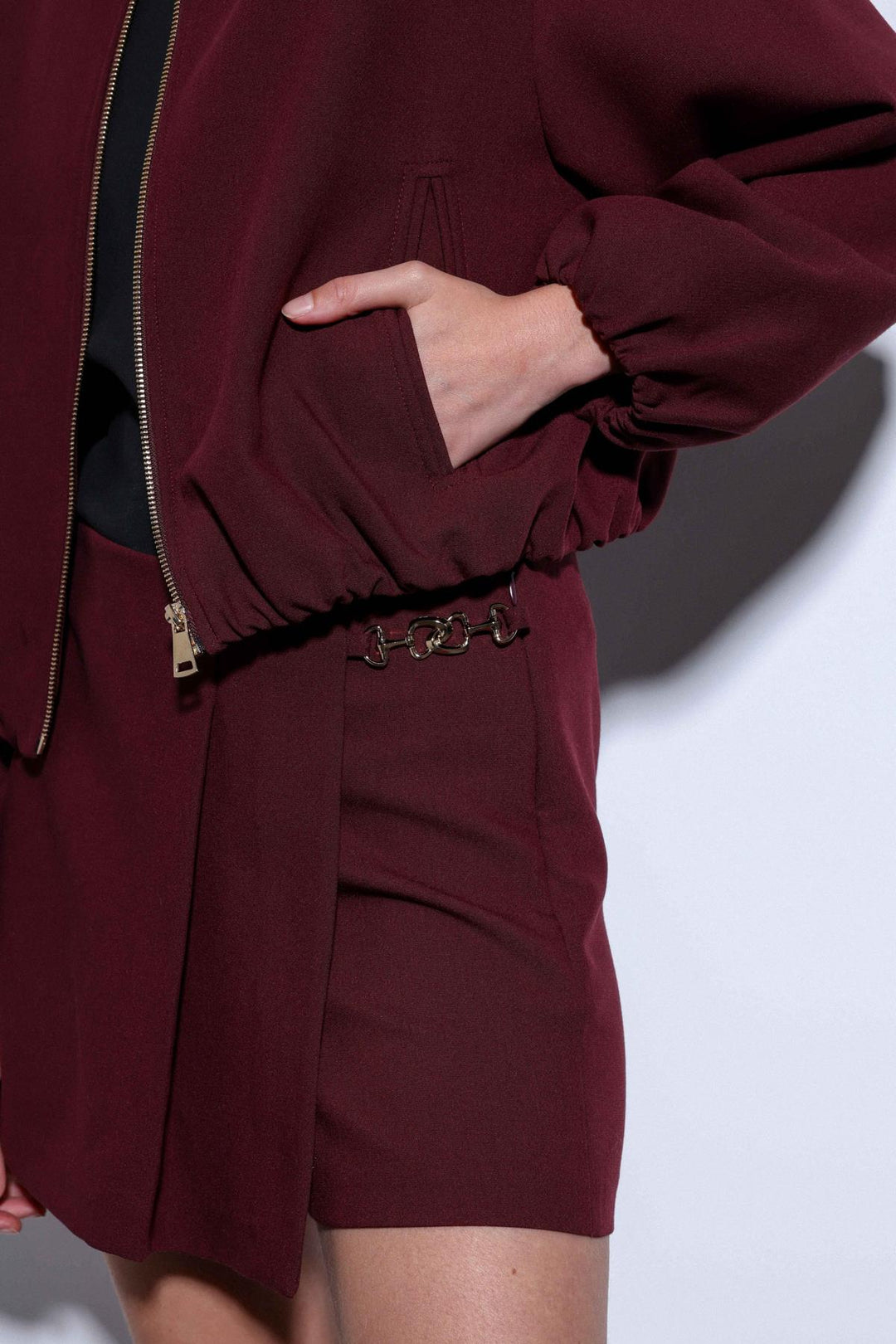 ANT Antioch Burgundy Zip-Up Bomber Women's Jacket - Hammond