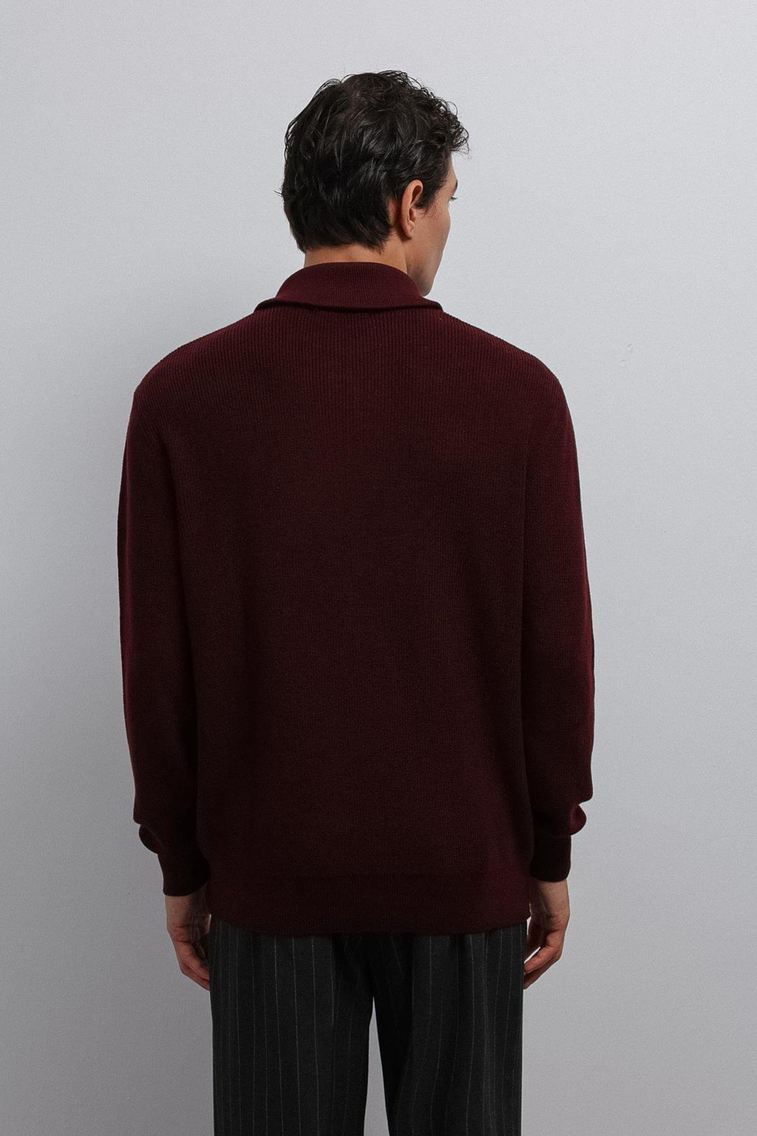 ANT Antioch Burgundy Zippered Knit Men's Sweater - Haltom City