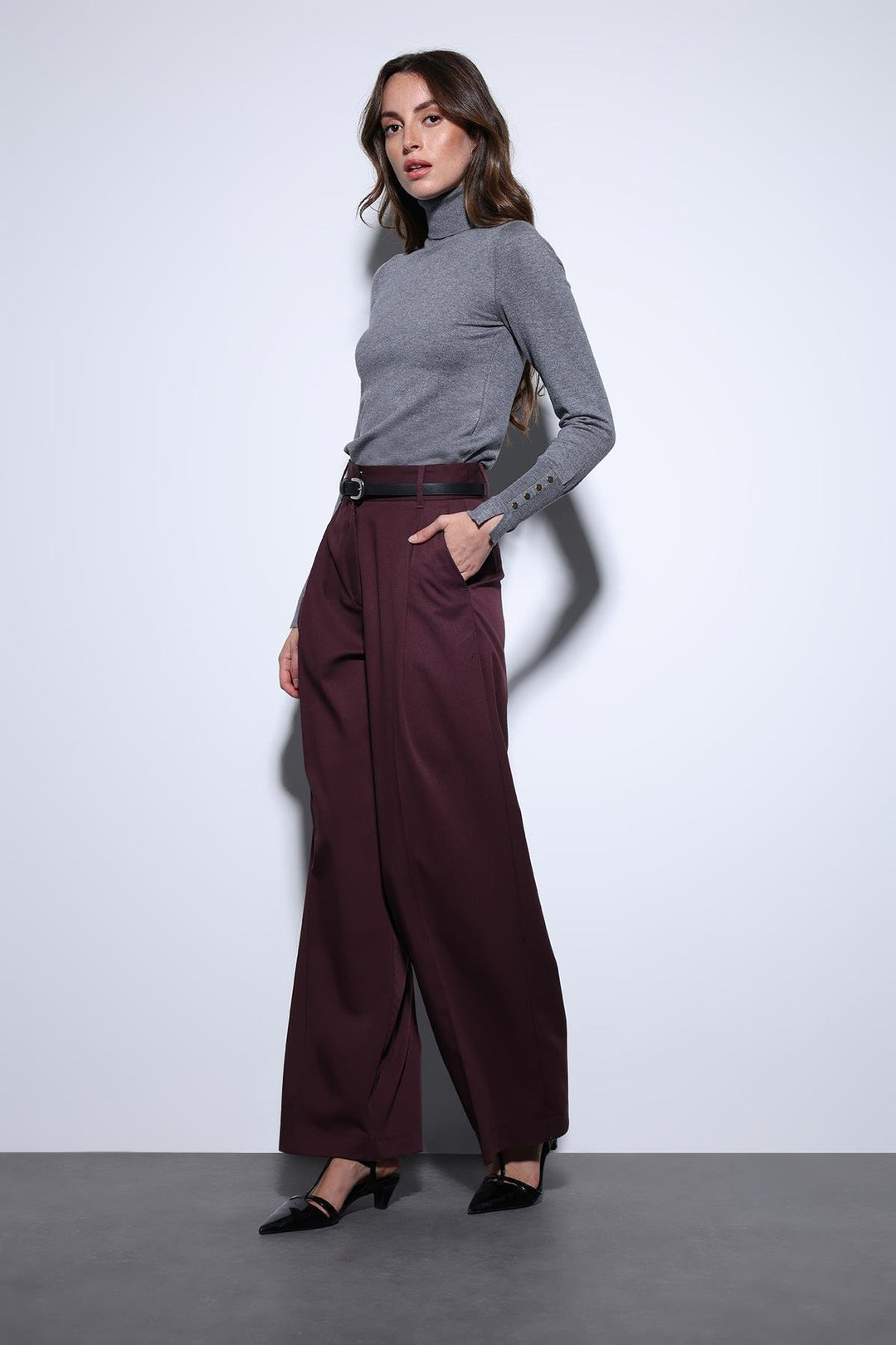 ANT Antioch Bordeaux Wide Leg Women's Pants - Nichelino