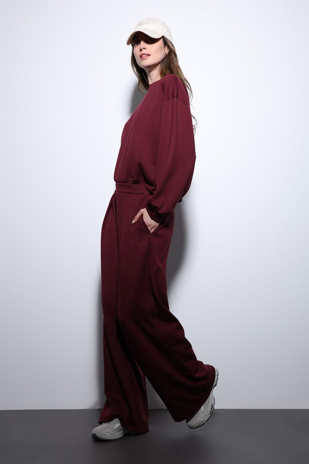 ANT Antioch Bordeaux Wide Leg Relaxed Women's Suit - Bromley