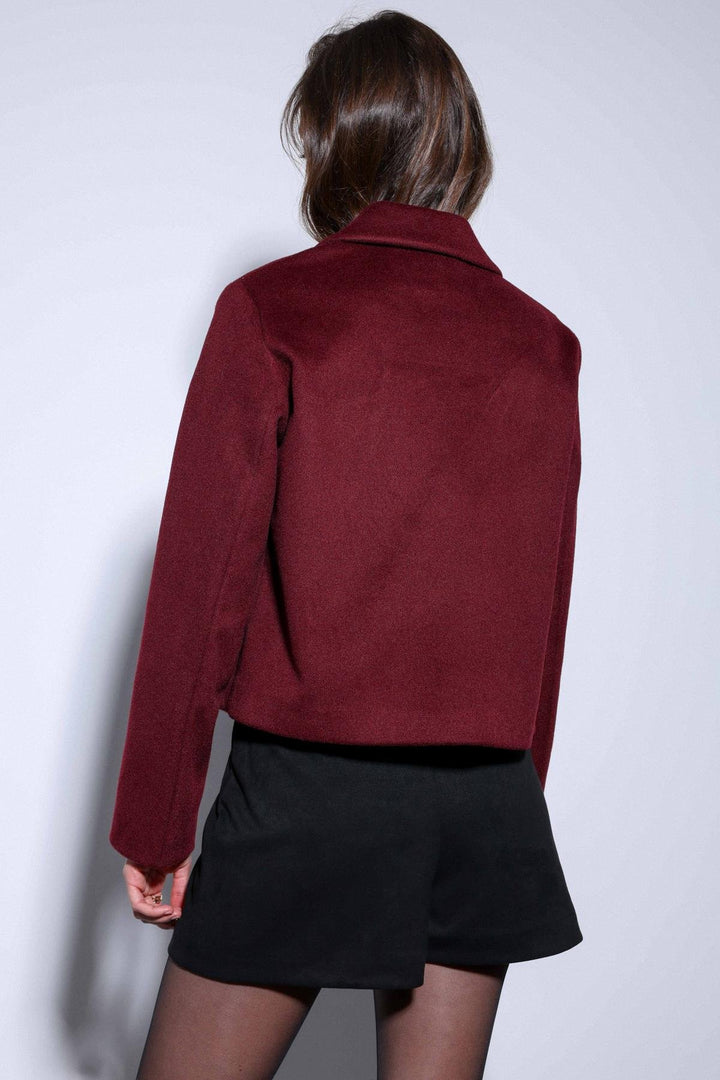 ANT Antioch Burgundy Shirt Collar Short Pea Coat - Roubaix