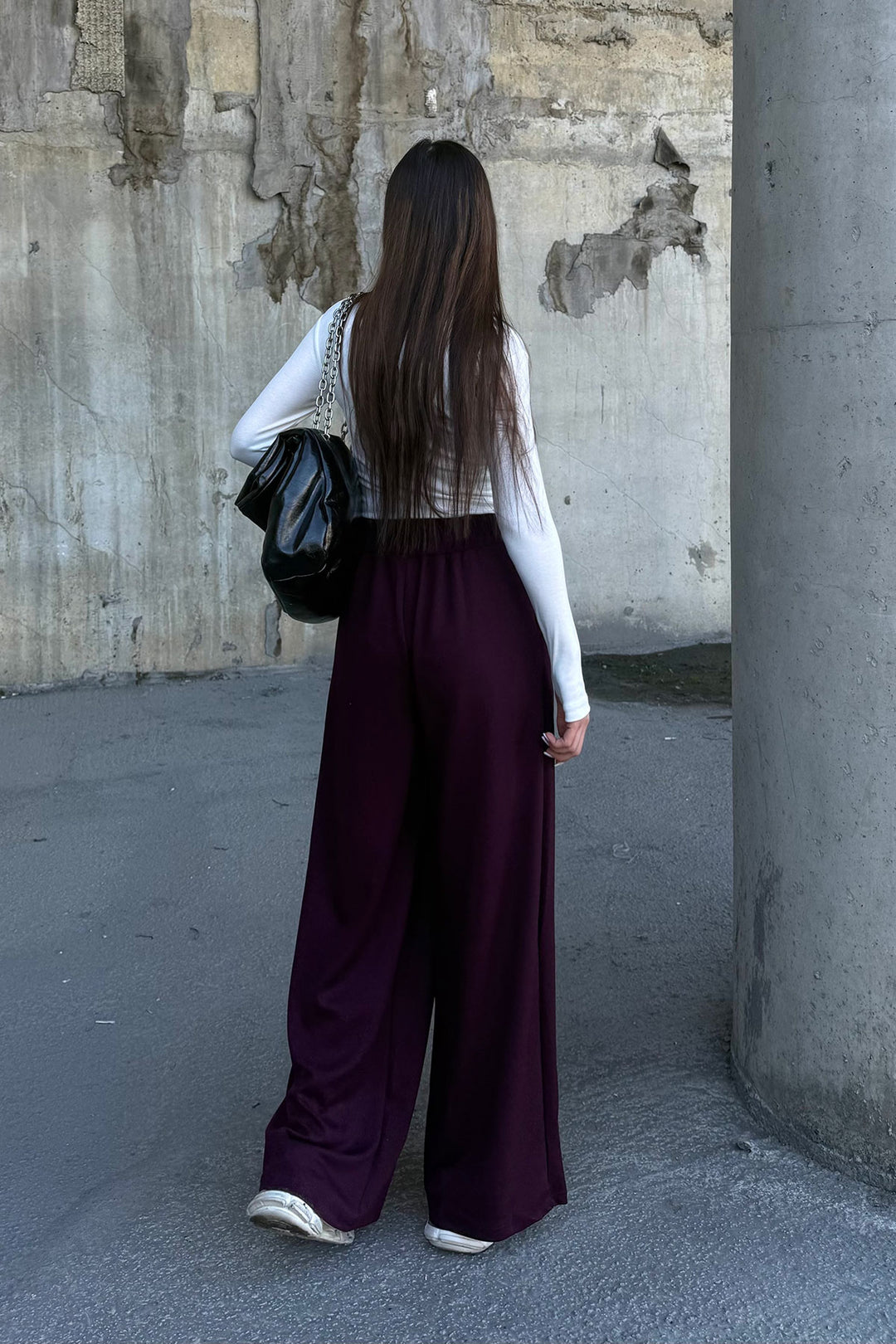 Burgundy Spanish Hem Ultra Soft Fabric Trousers BCDF-25P0003 - Nuevo Casas Grandes