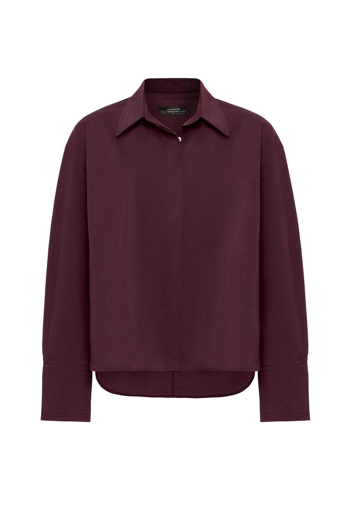 ANT Antioch Bordeaux Women's Basic Poplin Shirt - Goshen