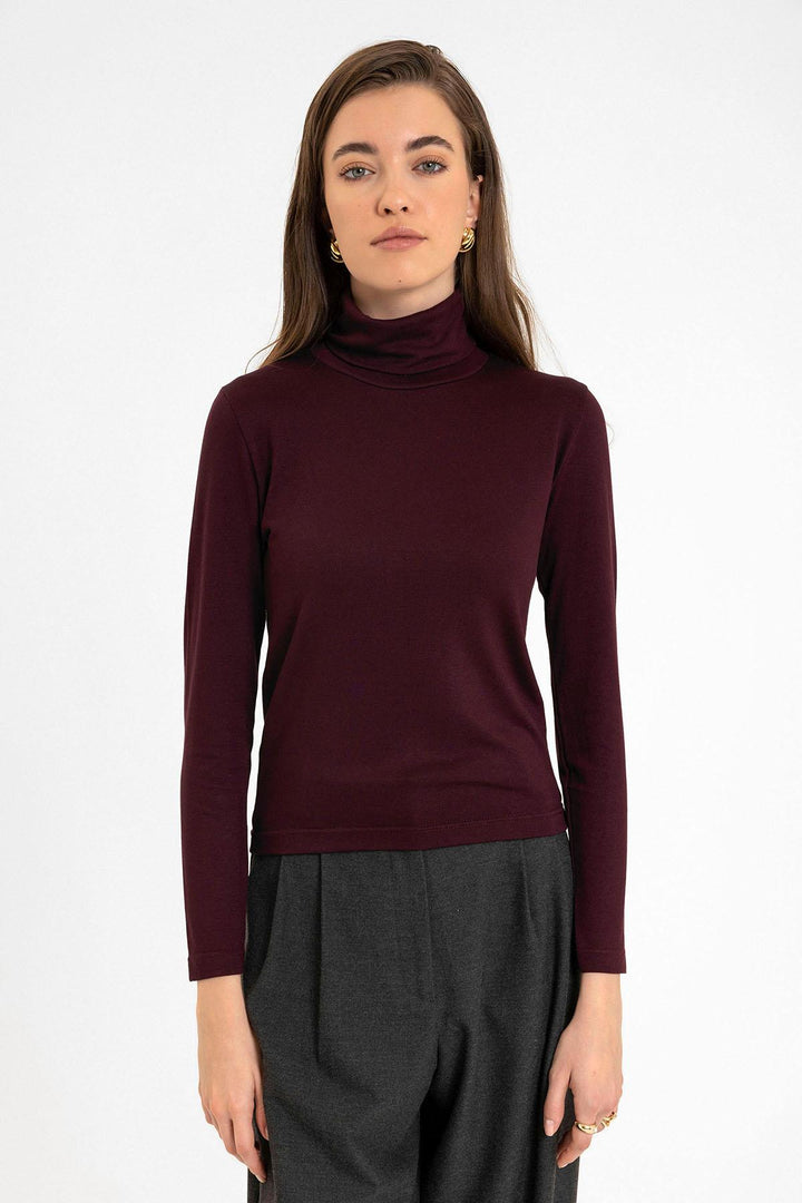ANT Antioch Bordeaux Women's Turtleneck Sweater - Vlissingen