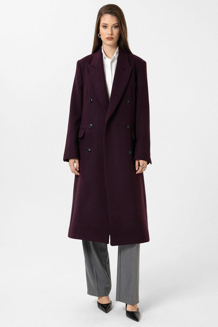 ANT Antioch Bordeaux Women's Belted Wrap Coat - Olive Branch
