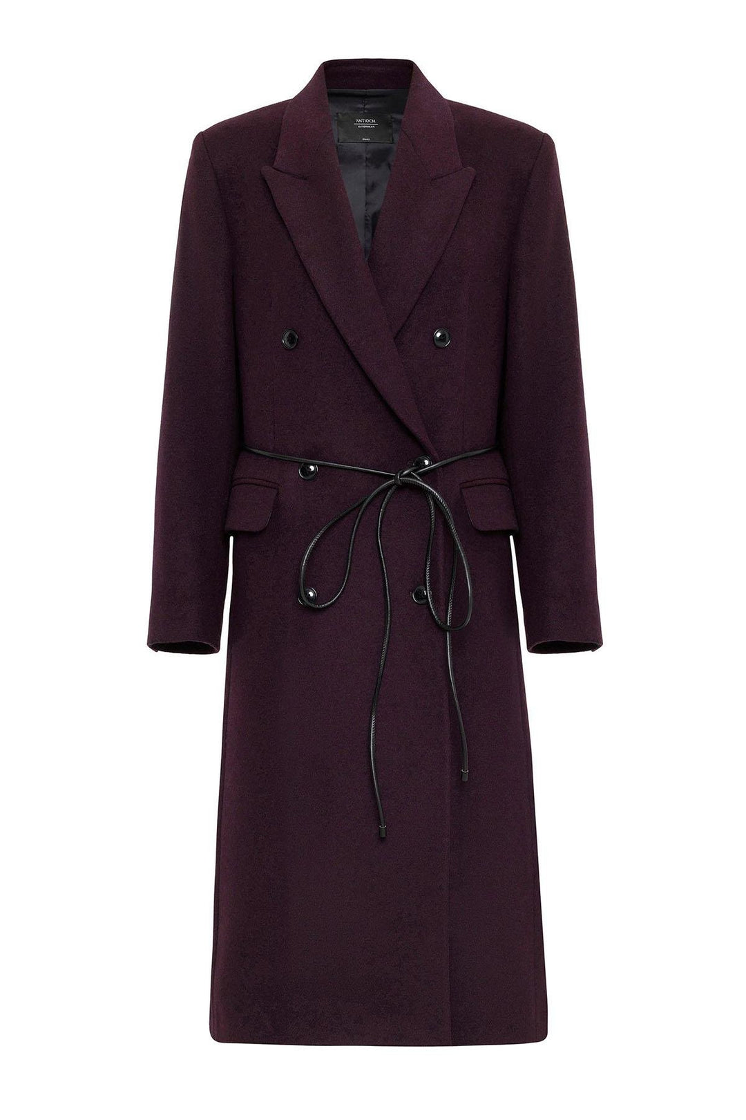 ANT Antioch Bordeaux Women's Belted Wrap Coat - Olive Branch