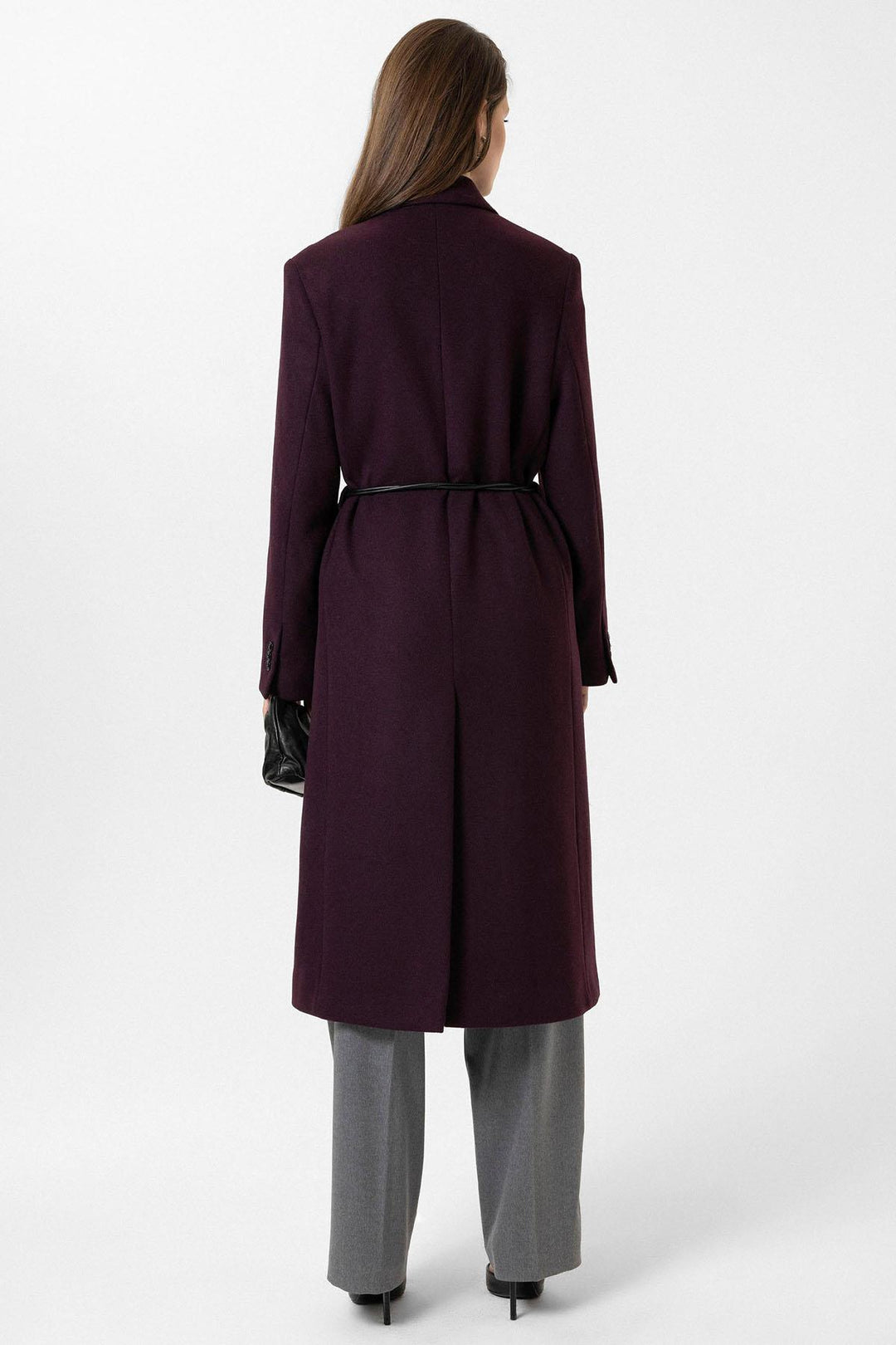 ANT Antioch Bordeaux Women's Belted Wrap Coat - Olive Branch