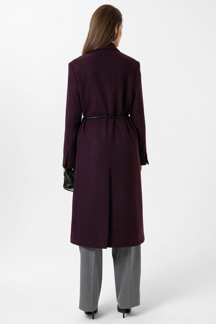 ANT Antioch Bordeaux Women's Belted Wrap Coat - Olive Branch